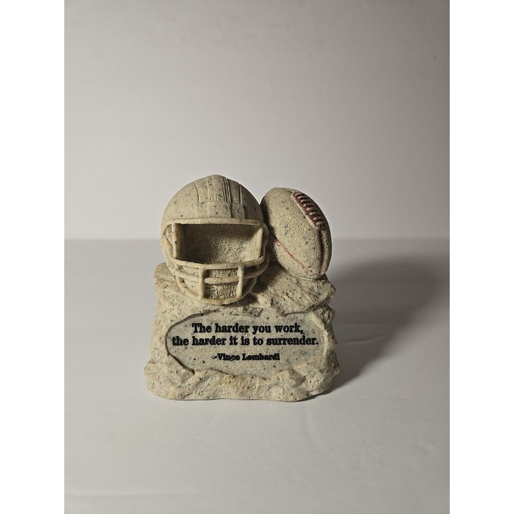 Vintage Vince Lombardi The Harder You Work Football Quote Paperweight Cast Stone